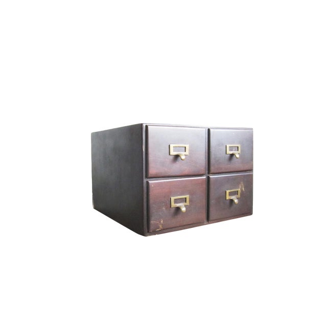 1950s Vintage Library Card Catalog Drawers Set Of 4 Chairish