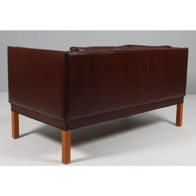 Wood 2-Seater Sofa attributed to Illum Wikkelsoe for Holger Christensen, 1960s For Sale - Image 7 of 8