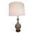Vintage Hollywood Regency Frosted Glass Genie Bottle Table Lamp With Gilt Gold Detail and Brass Base For Sale