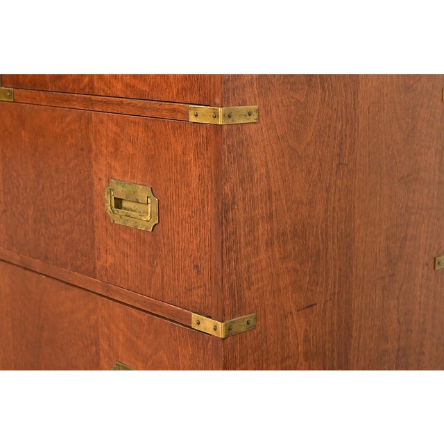 Michael Taylor for Baker Furniture Hollywood Regency Campaign Walnut Dresser Chest, 1960s For Sale - Image 9 of 13