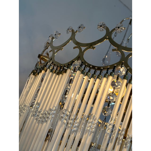 Vintage Opaline Teardrop Rod Chandelier, 1970s For Sale - Image 15 of 18