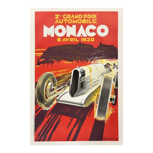 "Monaco Grand Prix 1930" Auto Racing Lithograph Poster