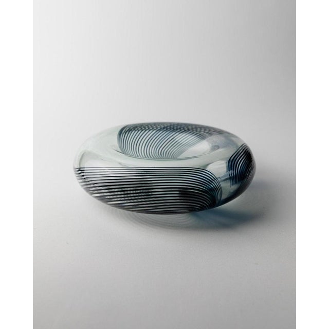 Vintage Filigree Murano Glass Bowl with Twisted Stripe Pattern, Italy, 1970s For Sale - Image 5 of 13