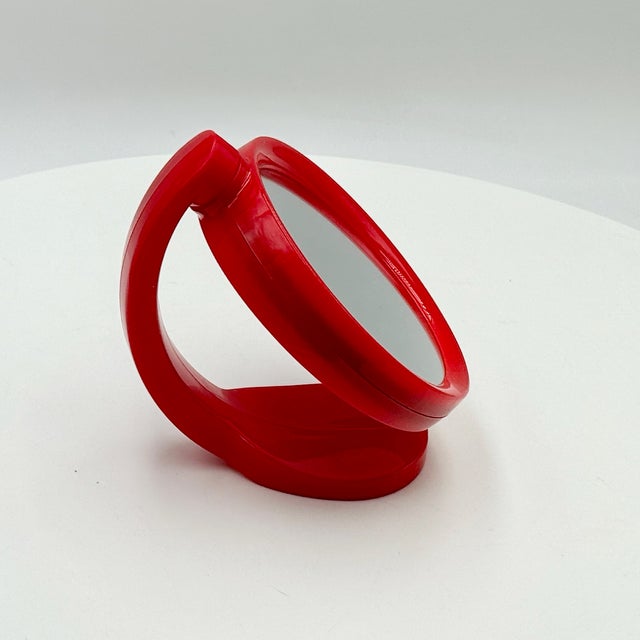 Space Age Red Rotating Vanity Mirror, 1970s For Sale - Image 10 of 12