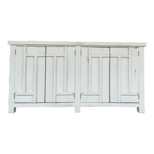 Organic Modern Aged White Finished Wood Sideboard