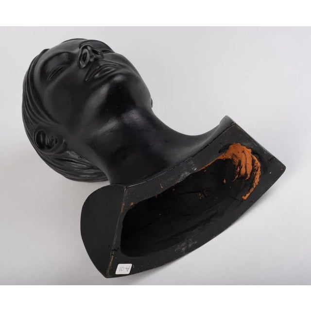 Danish Sculptural Bust of Woman in Clay, 1975 For Sale - Image 6 of 8
