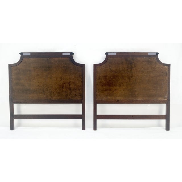 Pair of Very Fine Cerused Mahogany New Upholstery Twin Size Headboards Beds MINT For Sale - Image 9 of 18