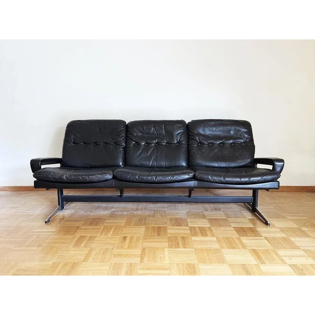 Mid-Century Modern Mid-Century King Sofa in Teak and Metal by André Vandenbeuck, 1970s For Sale - Image 3 of 11