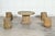 Circa mid 20thc french faux bois stone composite garden table & stools set. Table w75 x d78 x h52 cm stools w32 x d29 x...