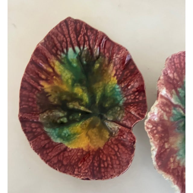 19th Century Leaf Dishes, Set of 2, C. 1880's For Sale - Image 10 of 11