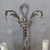 Glass 1940's Hollywood Regency Silvered Metal With Amethyst & Pink Cut Austrian Crystal Waterfall Wall Sconces a - Pair For Sale - Image 7 of 18