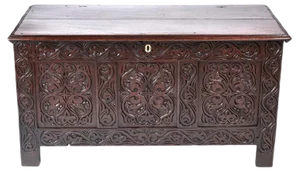 18th Century Carved Oak Coffer