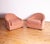 Sensational pair of custom club chairs with textured pink chenille with other color threads woven into the fabric. Sourced...