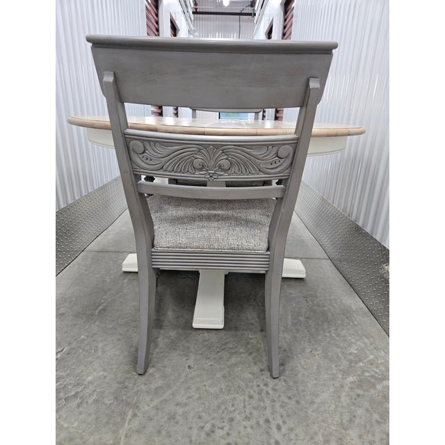 Tan Ethan Allan Dining Room Table With 4 Chairs For Sale - Image 8 of 14