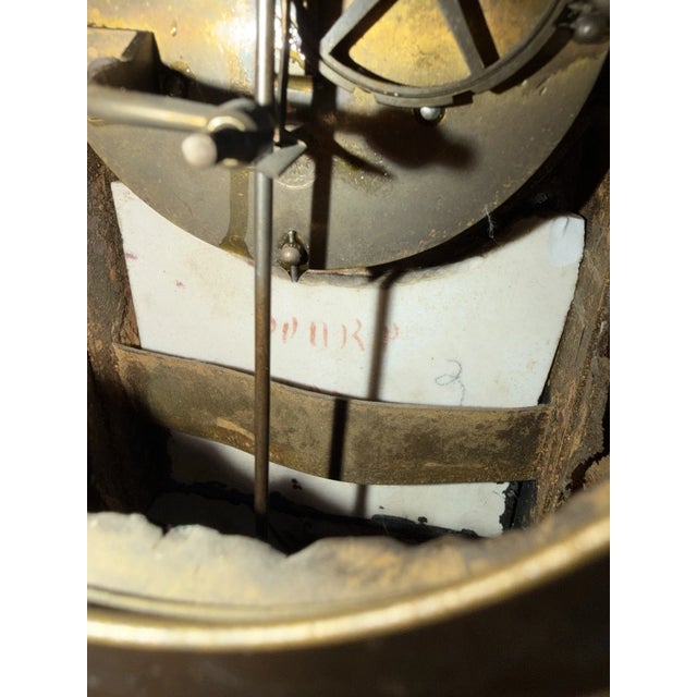 19th Century 19th Century French Gilt Mantel Clock With Red Sevres Style Porcelain For Sale - Image 5 of 16