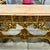French Antique Console Louis XVI Style in Gold Leaf Details Marble Topped For Sale - Image 9 of 11