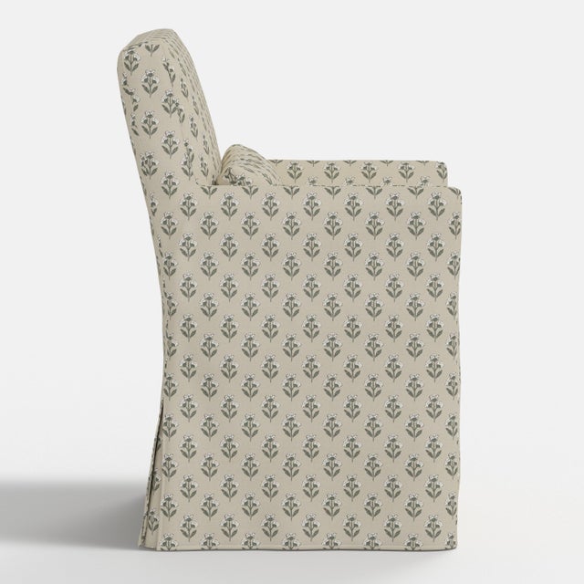 Slipcover for Stoffer Home x Cloth & Company for Lindy Dining Armchair in Francie Floral Sage For Sale In Chicago - Image 6 of 8