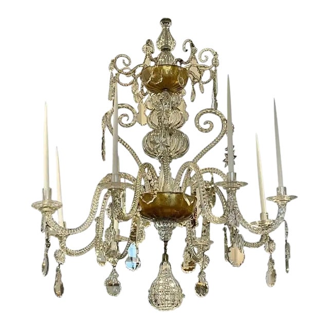 18th Century Italian Blown Glass Rococo Chandelier For Sale