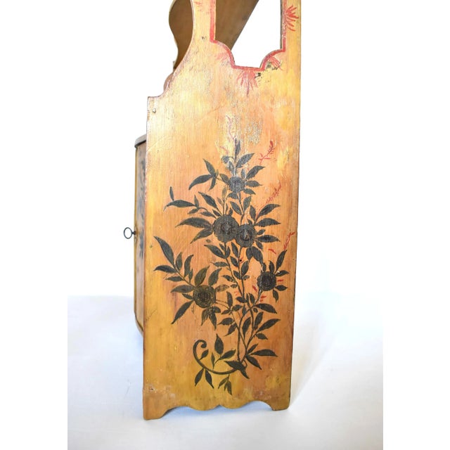 Yellow Antique 18th Century French Chinoiserie-Painted Spice Cabinet For Sale - Image 8 of 13
