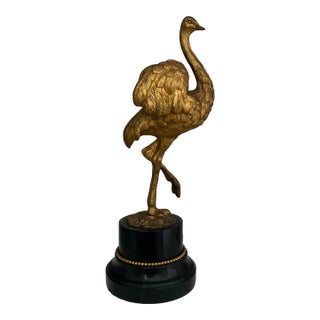 Austrian Bronze of an Ostrich, Mounted to Marble Base For Sale