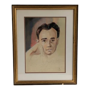 Artist Signed 1938 Framed Pencil Drawing/Portrait of Man