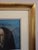 Blue Mid-Century Modern Swedish "Whispers" Vintage Figurative Portrait Mixed Media Painting, Framed For Sale - Image 8 of 13