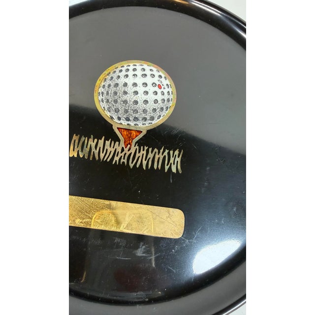 1980s Vintage Mid-Century Modern Couroc of Monterey Engravable Golf Serving Tray For Sale - Image 5 of 9