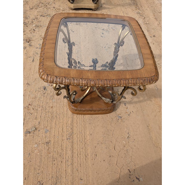 1980s 1980s Bernhardt Side/End Table With Glass Top. For Sale - Image 5 of 6