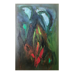 Ralph RosenborgLarge Colorful MCM Abstract Expressionist Oil Painting Modernist Ralph Rosenborg, 1965