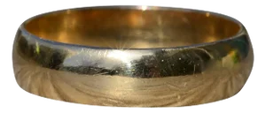 14K Yellow Gold Wedding Band Signed