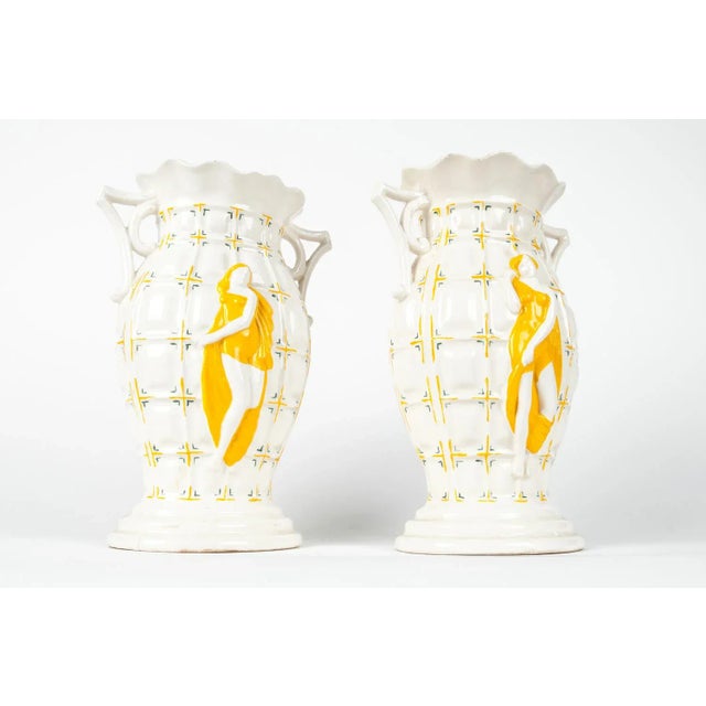 Vintage Porcelain Decorative Vases- A Pair For Sale - Image 10 of 10