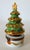 French French Hand-Painted Limoges Christmas Tree Lidded Trinket Box For Sale - Image 3 of 8