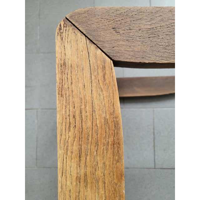 Vintage Beech and Cathedral Glass Coffee or Side Table, 1940s-1950s For Sale - Image 10 of 13