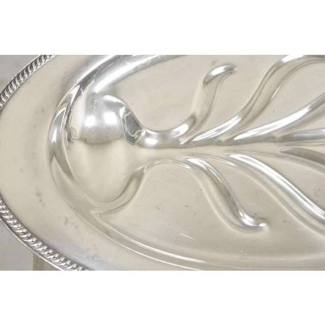 Metal Mid 20th Century Community Plate English Regency Silver Plated Oval Meat Cutlery Serving Platter For Sale - Image 7 of 11