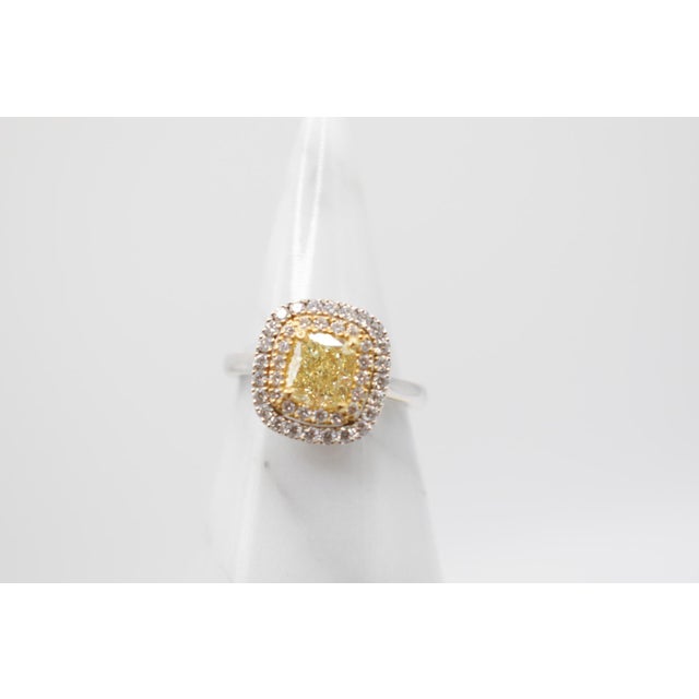 Mid 20th Century Gia Yellow Diamond Ring, Size 7 For Sale - Image 9 of 14
