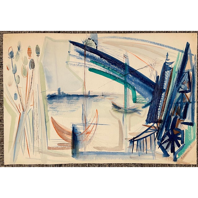 Mid-Century Modern 1951 Robert Colborne Mid Century Modern Painting For Sale - Image 3 of 4