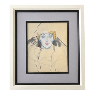 Gustav Klimt “Amalie Zuckerkandl” Framed Vintage Bookplate, 1995 For Sale
