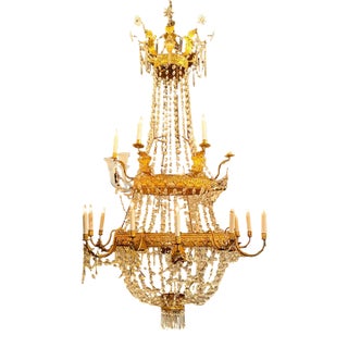 Late 18th Century Empire Palace Size Late 18th C. Italian Empire Chandelier For Sale