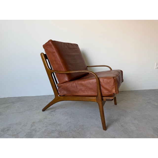 Mid-Century Modern 1950’s Mid Century Adrian Pearsall Style Lounge Danish Leather Chair - Made in DenMark For Sale - Image 3 of 18
