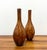 Vintage Murano Style Amber Art Glass Bottleneck Vase - Pair For Sale - Image 4 of 6