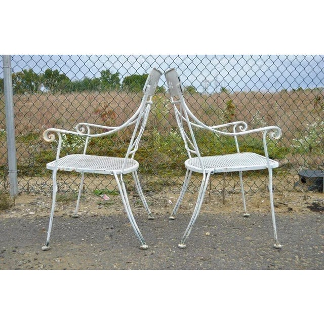 Vintage Wrought Iron Salterini Style Garden Patio Dining Table & 4 Chairs, Attributed For Sale - Image 11 of 12