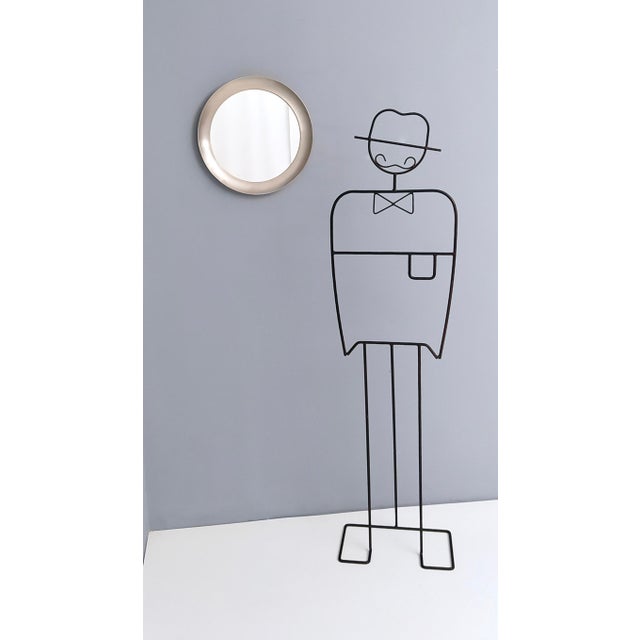 Mid-Century Modern Round Narciso Mirror with Steel Frame attributed to Sergio Mazza for Artemide, Italy, 1950s For Sale - Image 3 of 9