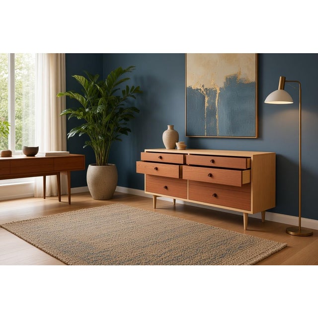 Vintage Double Chest of 8 Drawers in Teak and Oak by Børge Mogensen for Karl Andersson & Söner, 1960s For Sale - Image 16 of 18