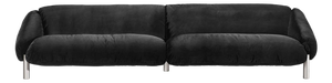 Flo Four-Seater Black Fabric Sofa by Lorenza Bozzoli
