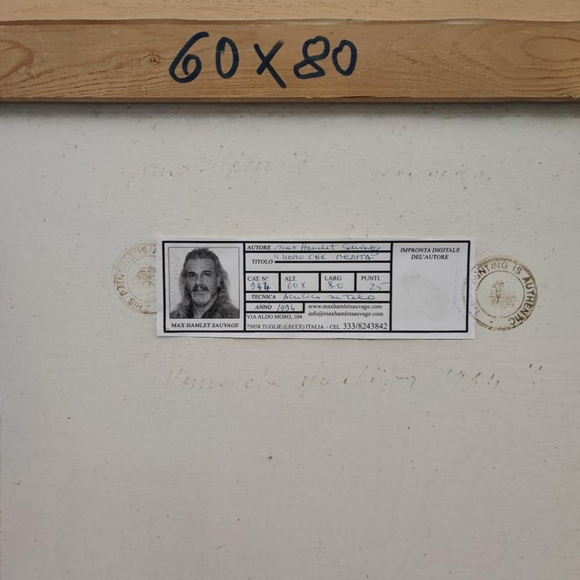 Max Hamlet, Man Meditating, 1994, Acrylic on Canvas, Framed For Sale - Image 10 of 15