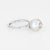 Modern Vintage Diamond Set in Cultured Pearl Ring 14 Karat White Gold Stacking Jewellery size 5 For Sale - Image 3 of 6