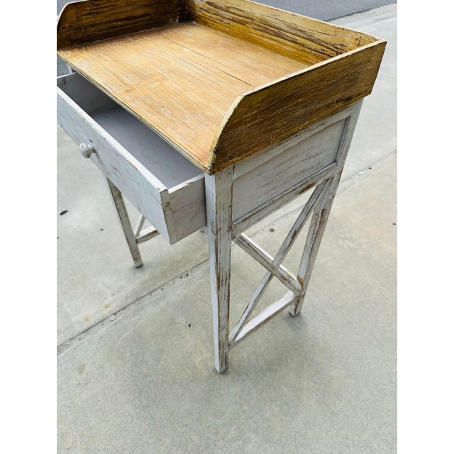 Coastal Cottage Chic Side Table For Sale - Image 3 of 5