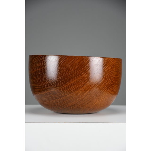 Light Yellow Large Mid-Century Modern Scandinavian Jatoba Wood Bowl, 1960s For Sale - Image 8 of 13