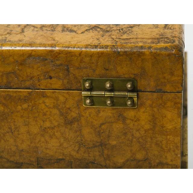 Traditional Leather Trunk on Brass Base by Hart Associates For Sale - Image 3 of 12