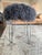 Genuine Grey Mongolian Lambs Wool Stool on Silver Hairpin Legs For Sale In Austin - Image 6 of 6